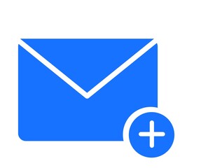 Add email icon, email with plus symbol 
