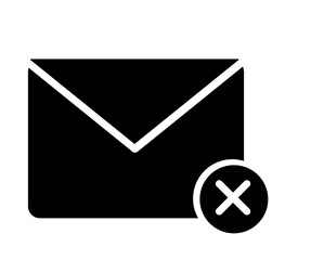 Cancel email icon, email icon with cross sign 