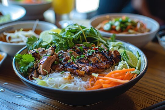 Grilled Pork Paradise: Dive Into the Irresistible Flavor Fusion of Bun Thit Nuong, Where Tender Pork Meets Fragrant Vermicelli in Vietnamese Cuisine
