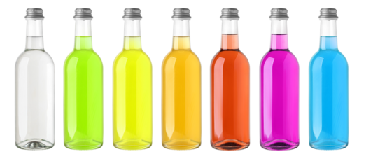 Set of bottles with soft drink