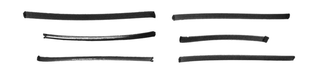 black marker lines, set of Isolated hand drawn doodle elements in png for highlighting text and images, for create a retro vintage style