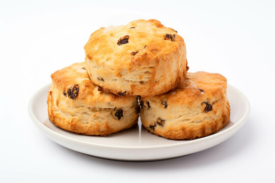 Scones on a white background.