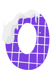 Winter alphabet with snow cap effect. EPS 10 vector illustration.