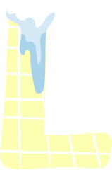 Winter alphabet with snow cap effect. EPS 10 vector illustration.