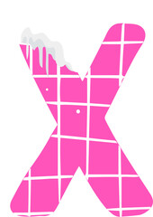 Winter alphabet with snow cap effect. EPS 10 vector illustration.