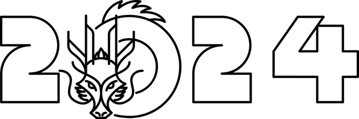 dragon outline , illustration
2024 year of dragon