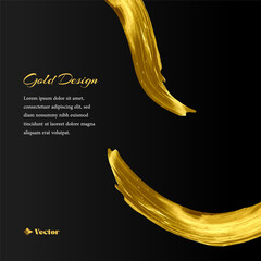 Vector Black and Gold Design Templates set for Luxury Brochures, Flyers,  Applications, Online Services, Typographic posters, Logo presentation, Banners. Golden Abstract Modern Background