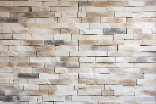 cream and white brick wall background texture. High quality photo