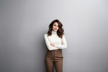 Fototapeta premium young indian stylish woman wearing turtleneck sweater
