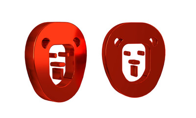 Red Wild lion icon isolated on transparent background.