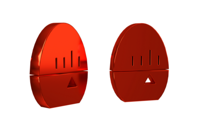 Red Kitchen timer icon isolated on transparent background. Egg timer. Cooking utensil.