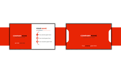 Creative Business card template.  orange and white Business Card Layout Template.