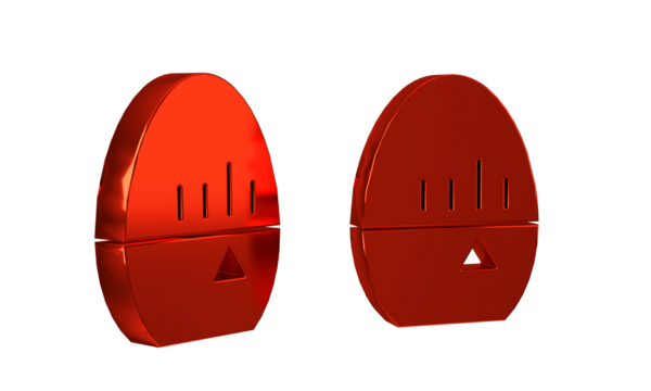 Red Kitchen timer icon isolated on transparent background. Egg timer. Cooking utensil.