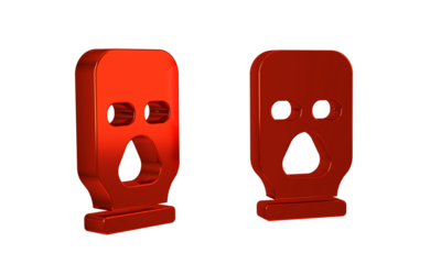 Red Balaclava icon isolated on transparent background. A piece of clothing for winter sports or a mask for a criminal or a thief.