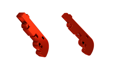 Red Police shotgun icon isolated on transparent background. Hunting shotgun.