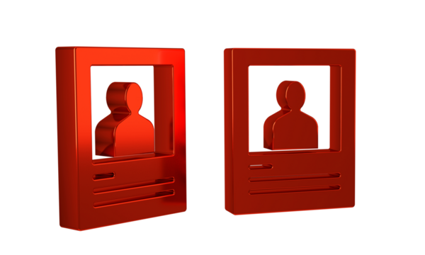 Red Wanted poster icon isolated on transparent background. Reward money. Dead or alive crime outlaw.
