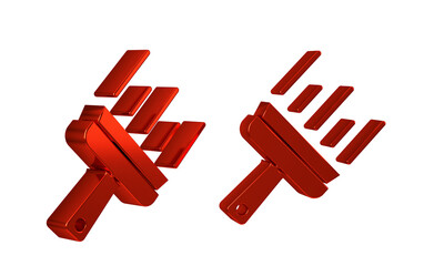 Red Cleaning service with of rubber cleaner for windows icon isolated on transparent background....
