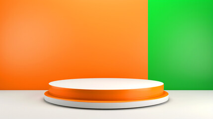 Indian tricolor empty podium template - ai generative