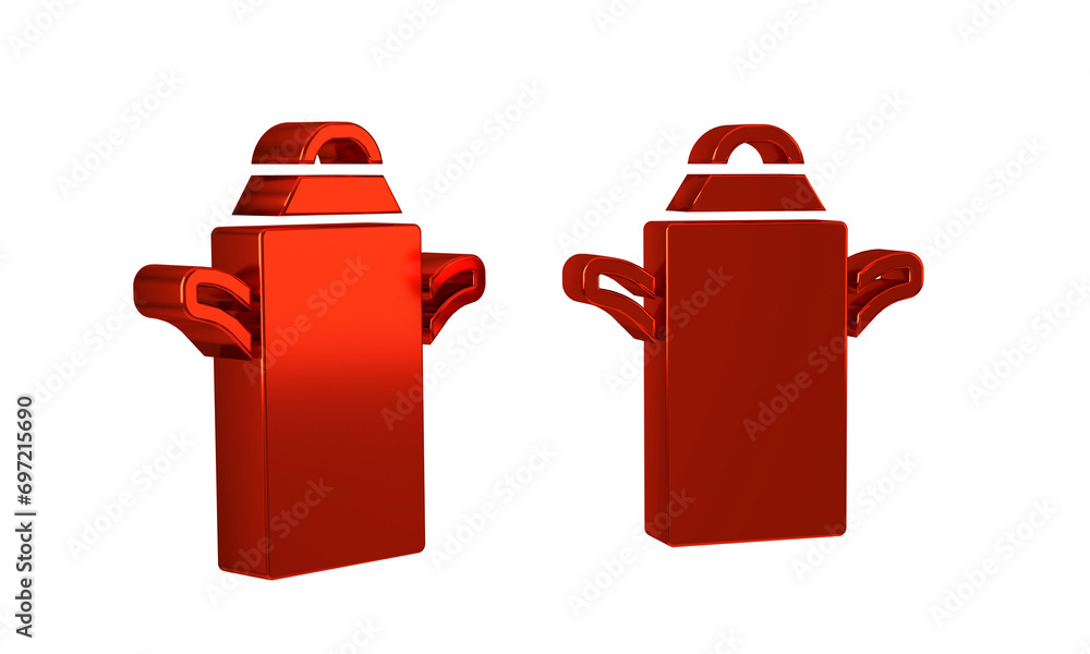 Poster red can container for milk icon isolated on transparent background.