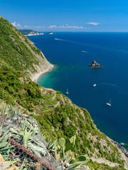 The coastline of Liguria, in the Cinque Terre area