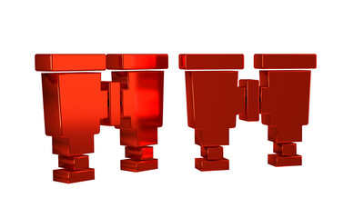 Fototapeta premium Red Binoculars icon isolated on transparent background. Find software sign. Spy equipment symbol.
