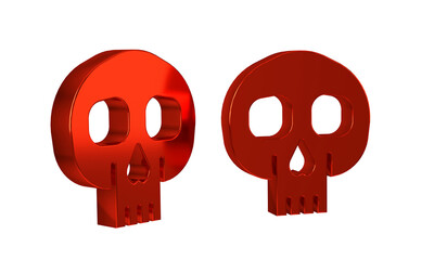 Red Skull icon isolated on transparent background.
