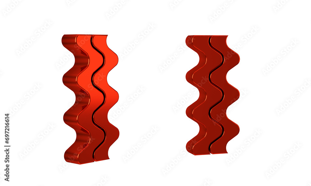 Poster red bacon stripe icon isolated on transparent background.