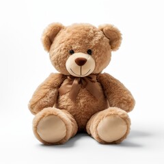 Obraz premium Plush teddy bear isolated white background