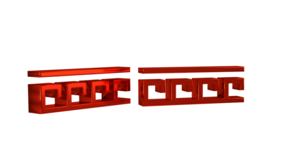 Red Ancient Greek pattern icon isolated on transparent background.