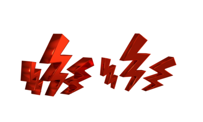 Red Zeus icon isolated on transparent background. Greek god. God of Lightning.