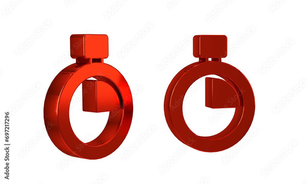 Poster red stopwatch icon isolated on transparent background. time timer sign. chronometer sign.