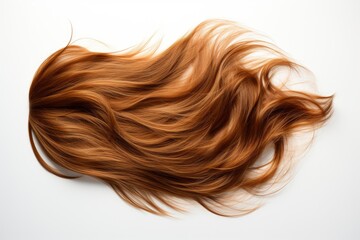 Fototapeta premium Close-Up of Long Red Hair on White Background