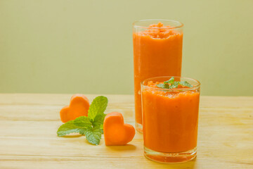 Carrot smoothie, concept healthy drink