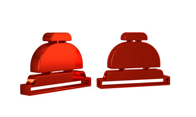 Red Hotel service bell icon isolated on transparent background. Reception bell.