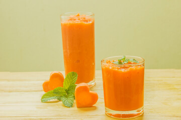 Carrot smoothie, concept healthy drink