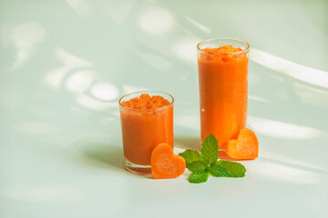 Carrot smoothie, concept healthy drink