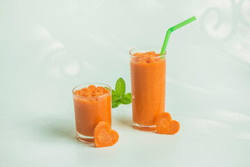 Healthy carrot smoothie drink