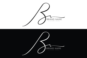Bs initial handwriting signature logo design