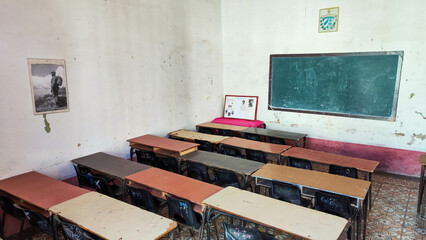View at an empty classroom on Trinidad, Cuba