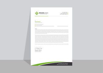 Modern letterhead, corporate official letter, creative abstract professional newsletter, editable vector template design