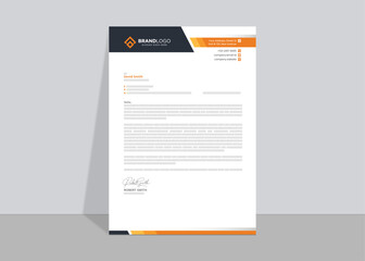 Modern letterhead, corporate official letter, creative abstract professional newsletter, editable vector template design