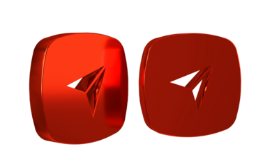 Red Infographic of city map navigation icon isolated on transparent background. Interface concept design. Geolocation concept.