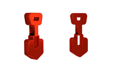 Red Shovel icon isolated on transparent background. Gardening tool. Tool for horticulture, agriculture, farming.