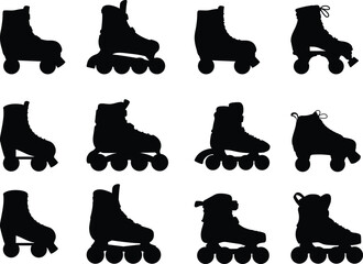 Roller Skate icon set vector illustration isolated on white background