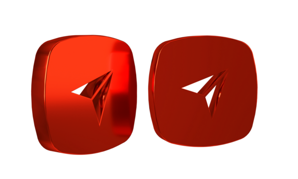 Red Infographic of city map navigation icon isolated on transparent background. Interface concept design. Geolocation concept.