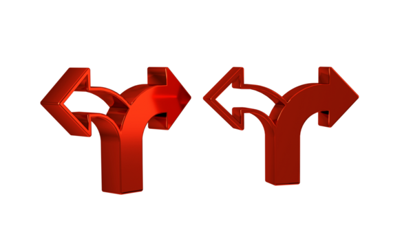 Red Road traffic sign. Signpost icon isolated on transparent background. Pointer symbol. Isolated street information sign. Direction sign.