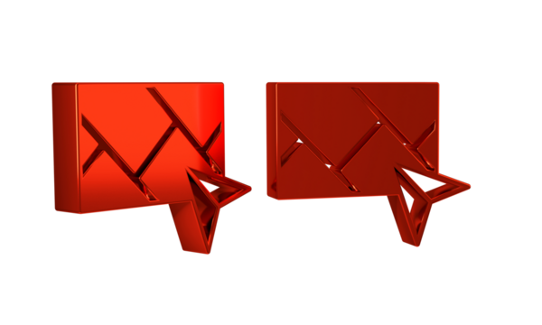 Red Infographic of city map navigation icon isolated on transparent background. Mobile App Interface concept design. Geolacation concept.