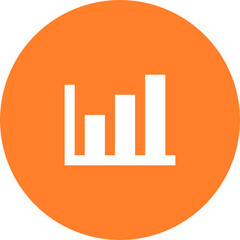 graph chart data icon on circle background vector