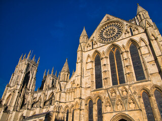 The South Transept of York Minster in northern England, UK. Above the South Door are lancets of...