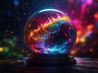 crystal ball in the dark